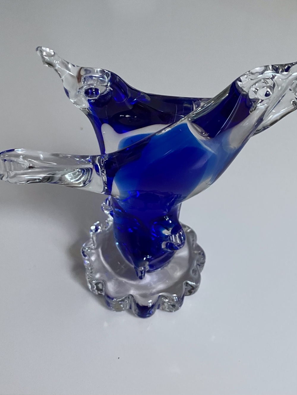 Art Glass Bird Sculpture Blown Glass Bird Murano Style